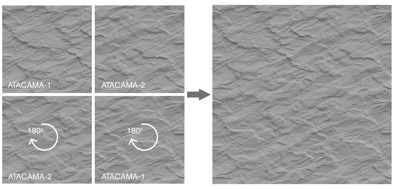 3D Дизайнерская панель из гипса ATACAMA-2  600х600 мм, 0.36 м2